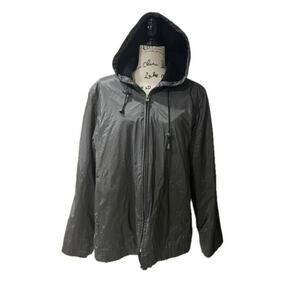UD UTEX DESIGN RAIN HOODED COAT JACKET ZIP UP SZ LARGE WATER RESISTANT VERSATILE